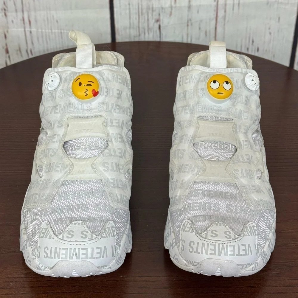 VETEMENTS X REEBOK instapump fury OG emoji white sneakers Men’s 6 Women’s 7 GUC
